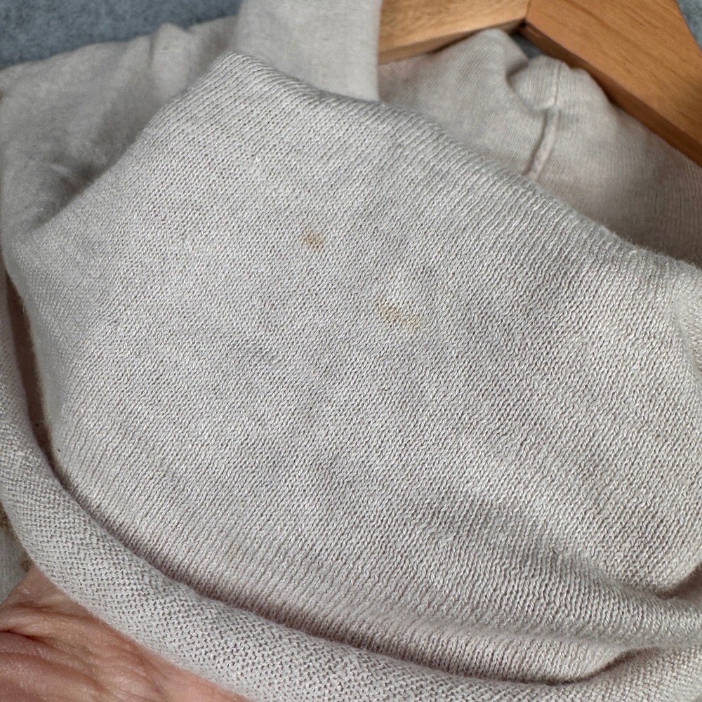 Moth Anthropologie Sweater Womens XS Beige Cowl Neck Peplum Cashmere Blend Knit - Picture 7 of 10